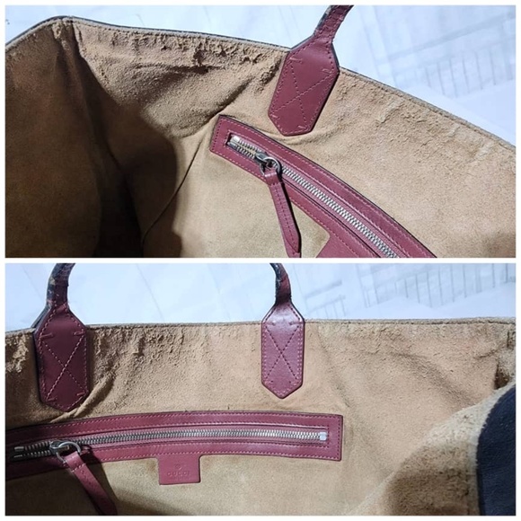 Authentic Gucci Supreme Leather Tote Bag Black/Pink - Picture 13 of 16